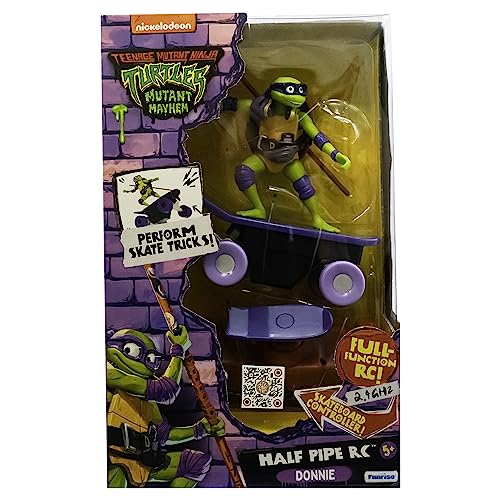 Teenage Mutant Ninja Turtles Donatello Half Pipe RC Vehicle Movie Edition Ages 5+ - Skate + Performs Tricks - 2.4GHz RC Controller