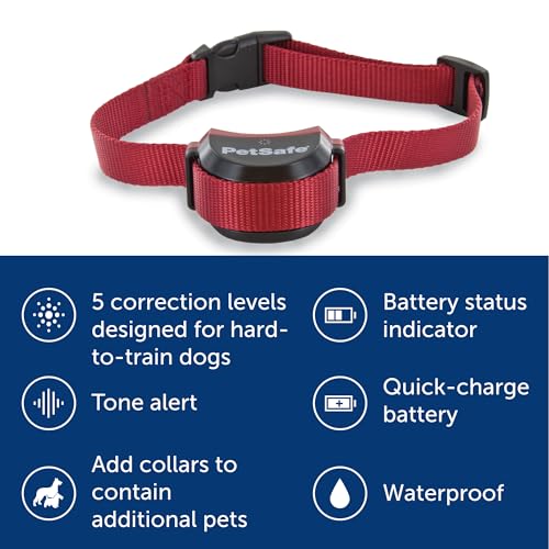 PetSafe Stay & Play Wireless Pet Fence for Stubborn Dogs - No Wire Circular Boundary, Secure 3/4-Acre Yard, For Dogs 5lbs+, America's Safest Wireless Fence From Parent Company INVISIBLE FENCE Brand