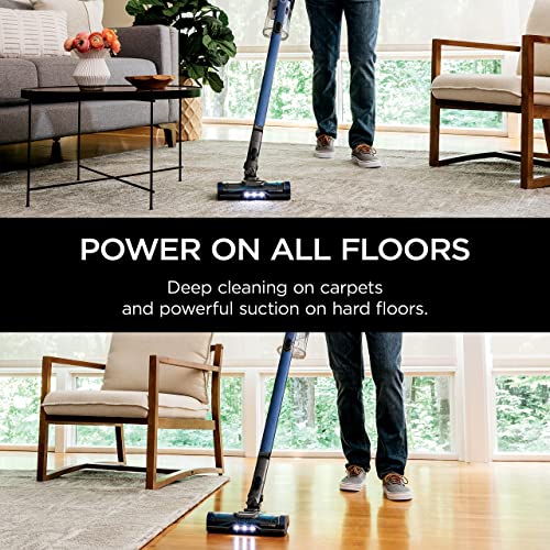 Shark IZ363HT Anti-Allergen Pet Power Cordless Stick Vacuum Self-Cleaning Brushroll, PowerFins, Removable Handheld, Crevice Tool, Dusting Brush, 50min Runtime, Blue