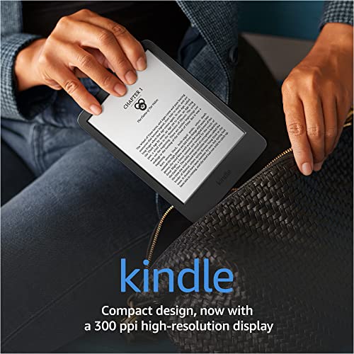 Amazon Kindle – The lightest and most compact Kindle, with extended battery life, adjustable front light, and 16 GB storage – Black