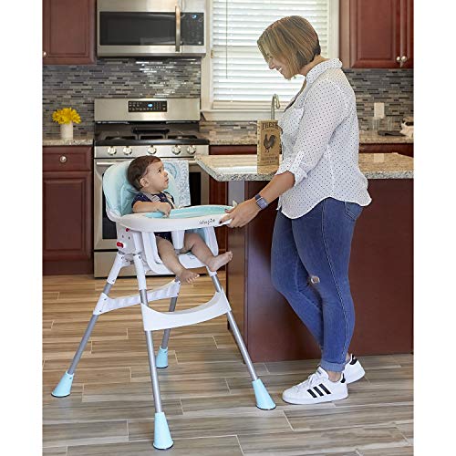 Dream On Me Portable 2-in-1 Tabletalk High Chair, Convertible Compact High Chair, Light Weight Portable Highchair, Aqua