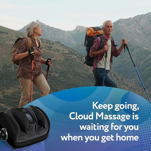 Cloud Massage Shiatsu Foot Massager with Heat - Feet Massager for Relaxation, Plantar Fasciitis Relief, Neuropathy, Circulation, and Heat Therapy - FSA/HSA Eligible (Black - with Remote)