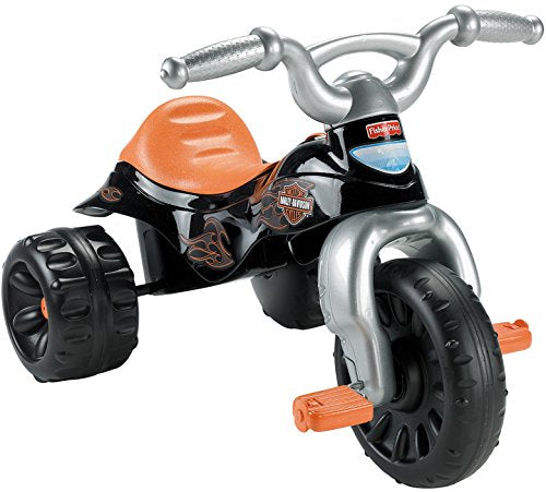 Fisher-Price Harley-Davidson Toddler Tricycle Tough Trike Bike with Handlebar Grips and Storage for Kids (Amazon Exclusive)