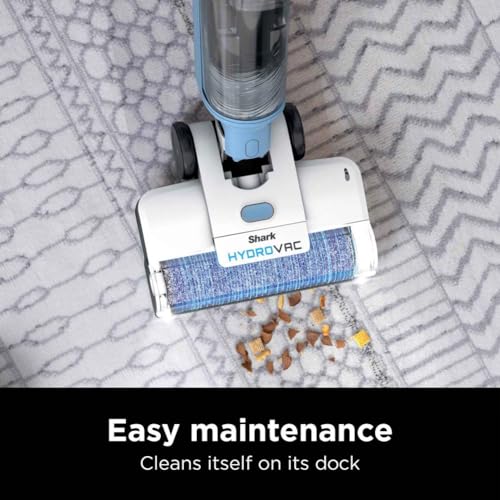 Shark WD201 HydroVac Cordless Pro XL 3-in-1 Vacuum, Mop & Self-Cleaning System with Antimicrobial Brushroll* & Solution for Multi-Surface, Hardwood, Tile, Marble & Area Rugs, Pure Water