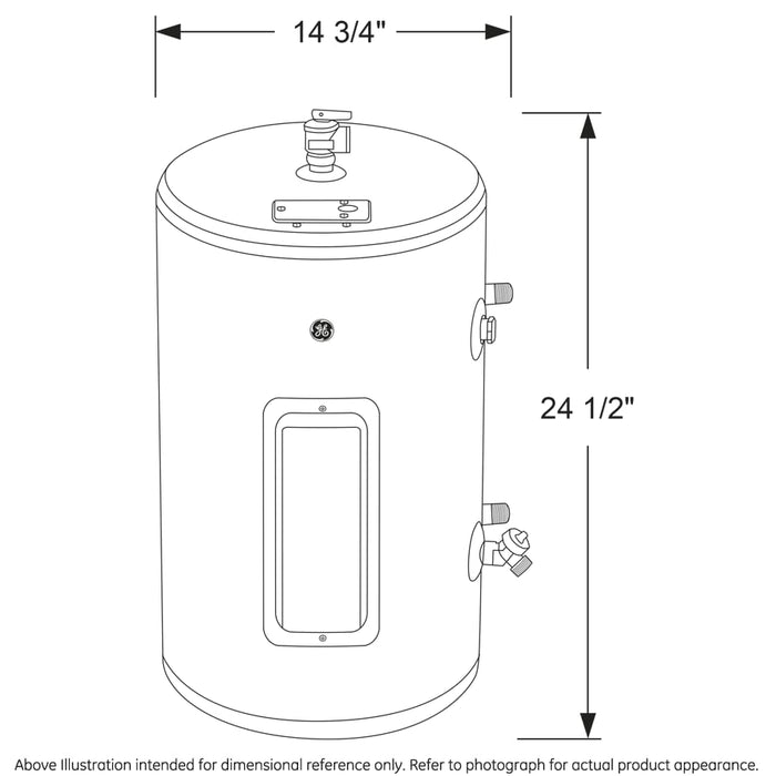 GE APPLIANCES Point of Use Water Heater | Electric Water Heater with Adjustable Thermostat & Drain Valve | 10 Gallon | 120 Volt | Stainless Steel, Gray (GE10P08BAR)