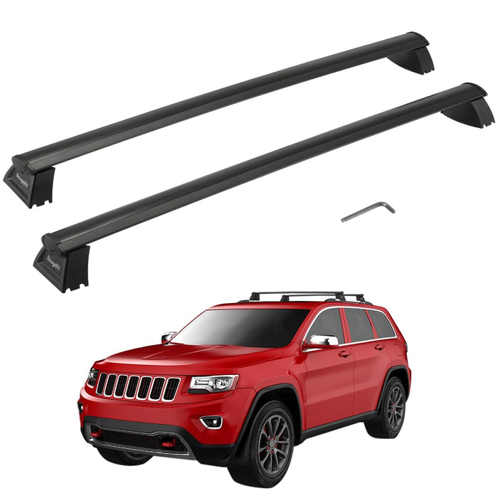 BougeRV Upgraded Roof Rack Cross Bars Compatible with Jeep Grand Cherokee 2011-2021 with Grooved Side Rails, Aluminum Crossbars Replacement for Cargo Carrier Kayak Bike Snowboard (Not for 2022+ Model)