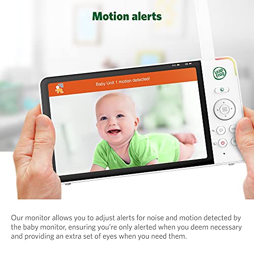 LeapFrog LF920HD Baby Monitor with Camera and Audio, 7" HD LCD Display, Color Day&Night Vision, 360 Pan-tilt, 8XZoom, Night Light, Temp & Humidity Sensor, Up to 1000ft, Secure Transmission No WiFi