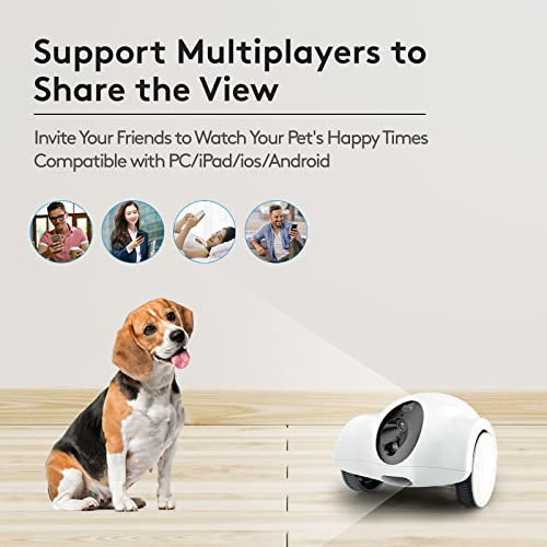 Dog Camera, Pet Camera Indoor with Phone App Cat Camera 15 Days Long Standby Pet Robot for Dog Treat Camera Dispenser Feeder 1080P Full HD Home Wifi Camera 360°Move Freely 2-Way Audio (2.4G WiFi ONLY)