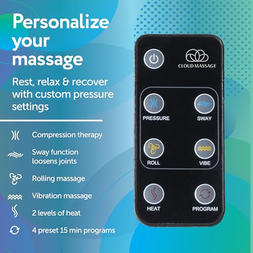 Cloud Massage Shiatsu Foot Massager with Heat - Feet Massager for Relaxation, Plantar Fasciitis Relief, Neuropathy, Circulation, and Heat Therapy - FSA/HSA Eligible (Black - with Remote)