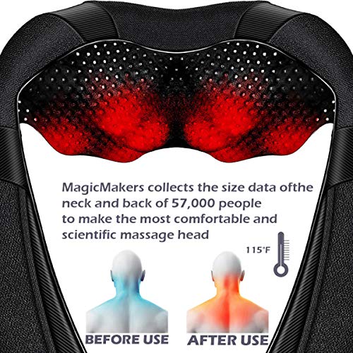 Mirakel Neck Massager, Shiatsu Back Neck Massager with Heat, Electric Shoulder Massager Pillow for Neck, Back, Shoulder, Foot, Leg, Muscle Pain Relief, Christmas, Fathers, Mothers Day, Birthday Gifts