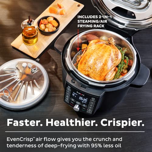 Instant Pot Duo Crisp Ultimate Lid, 13-in-1 Air Fryer and Pressure Cooker Combo, Sauté, Slow Cook, Bake, Steam, Warm, Roast, Dehydrate, Sous Vide, & Proof, App With Over 800 Recipes, 6.5 Quart, Black