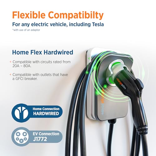 ChargePoint Home Flex Level 2 EV Charger J1772, Hardwired EV Fast Charge Station, Electric Vehicle Charging Equipment Compatible with All EV Models