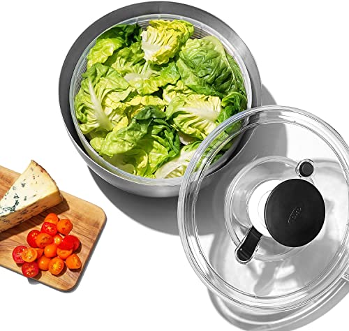 OXO Good Grips Stainless Steel Salad Spinner, 6.34 Qt.