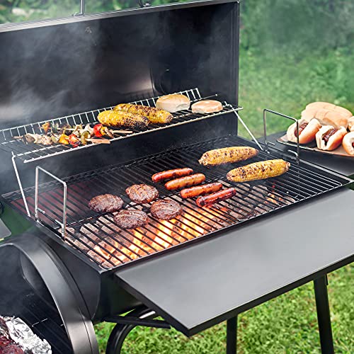 Royal Gourmet CC1830S 30" BBQ Charcoal Grill and Offset Smoker | 811 Square Inch cooking surface, Outdoor for Camping | Black