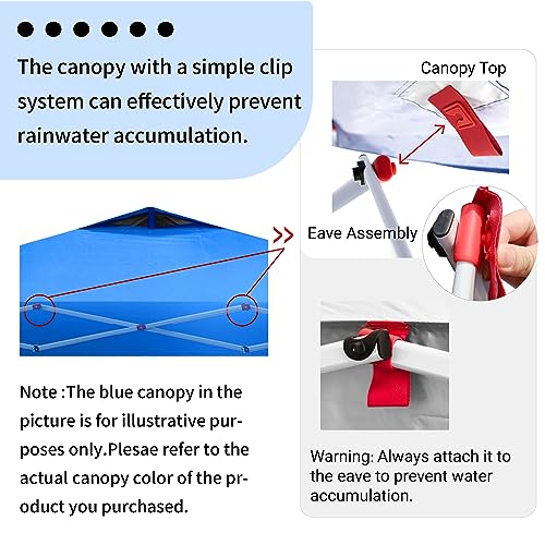 CROWN SHADES 10x10 Canopy Tent with Sidewalls, Patented One Push Pop Up Canopy with STO-N-Go Cover Bag, Outdoor Canopy with 4 Sand Bags, Blue