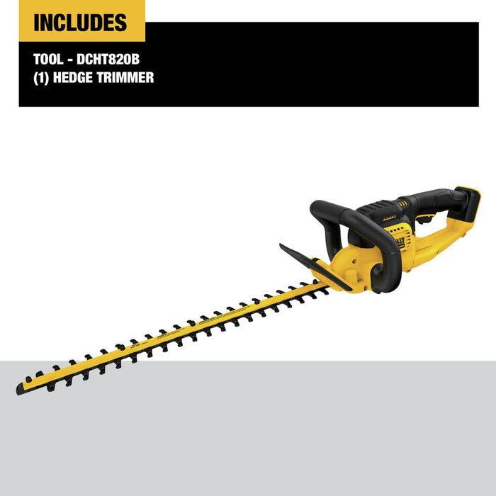 DEWALT 20V* MAX Cordless Hedge Trimmer, 22 Inches, Tool Only (DCHT820B)