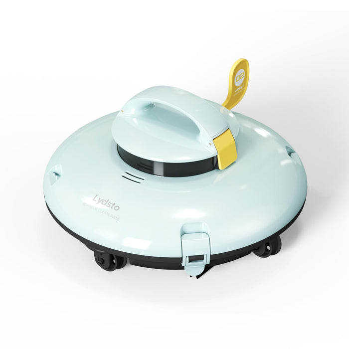 Cordless Robotic Pool Cleaner - Automatic Pool Vacuum for Above Ground Pool -Water Sensor Tech- Dual-Drive Motors,Rechargeable Battery,Ideal for All Flat Bottom Pools Up to 35 Feet,Yellow