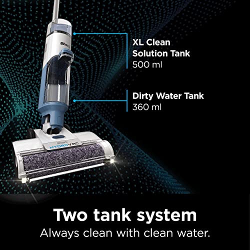 Shark WD201 HydroVac Cordless Pro XL 3-in-1 Vacuum, Mop & Self-Cleaning System with Antimicrobial Brushroll* & Solution for Multi-Surface, Hardwood, Tile, Marble & Area Rugs, Pure Water