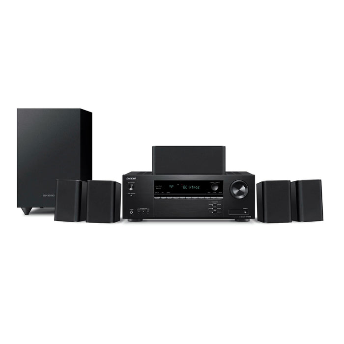 Onkyo HT-S3910 Home Audio Theater Receiver and Speaker Package, Front/Center Speaker, 4 Surround Speakers, Subwoofer and Receiver, 4K Ultra HD (2019 Model)