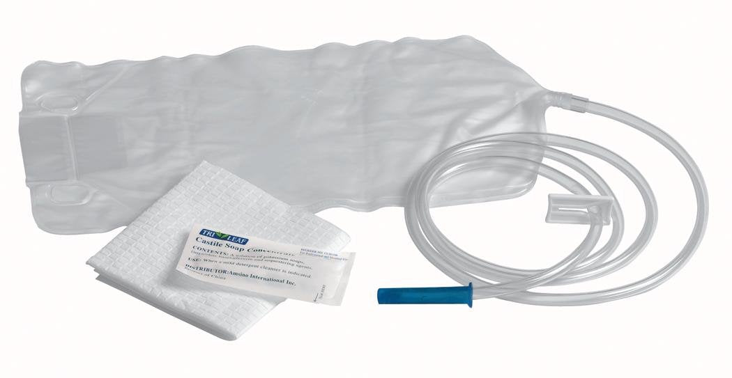 Medline Enema Bag Sets with Slide Clamp, Polybag, Latex Free, 1500mL Size (Pack of 48)