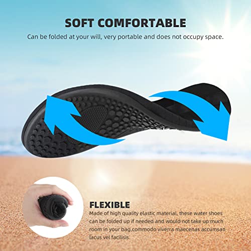 Water Shoes Men Women Quick-Dry Aqua Socks Swim Beach Barefoot Yoga Exercise Wear Sport Accessories Pool Camping Must Haves Adult Youth Size 13-14 Women/12-13 Men