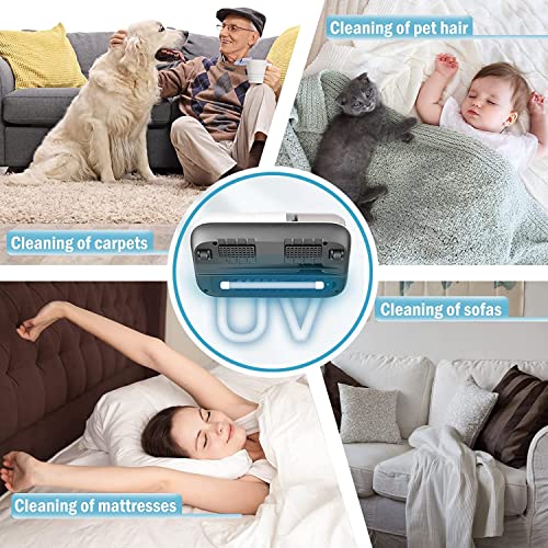 Dascooni Mattress Vacuum Cleaner, Handheld UV Bed Vacuum Cleaner with 12Kpa Strong Suction and Low Noise，Efficient Cleaning of mattresses, Sofas, pet Hair and Carpets