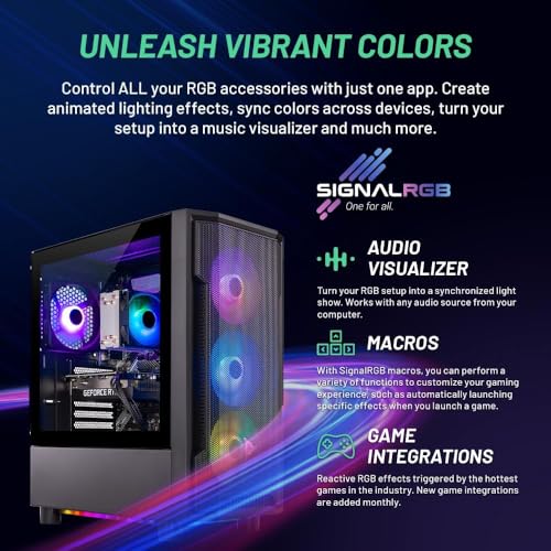 Skytech Shadow Gaming PC Desktop, Intel i5 13400F 2.5 GHz (4.6GHz Turbo Boost), NVIDIA RTX 4060 8GB GDDR6X, 1TB SSD, 32GB DDR5 RAM 5200 RGB, 650W Gold PSU, Wi-Fi, Win 11 Home, AR Feature on Mobile