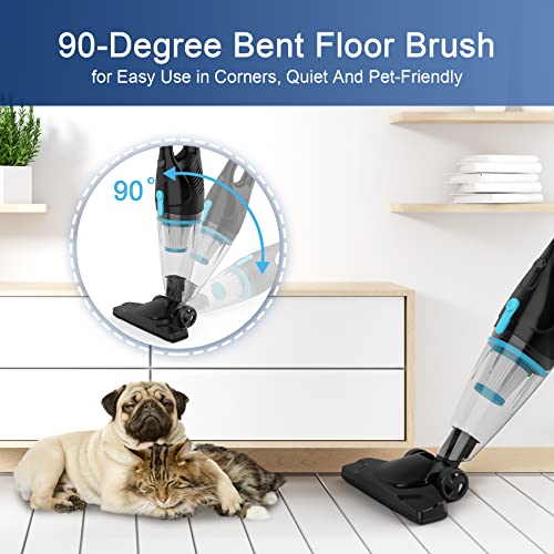 TC-JUNESUN 400W Corded Stick Vacuum Cleaner with Handheld, HEPA Filter, Portable for Hard Floors, Curtains, Sofa, Pet Hair