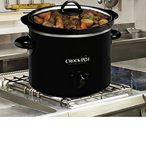 Crock-Pot Small 2 Quart Round Manual Slow Cooker, Black (SCR200-B)