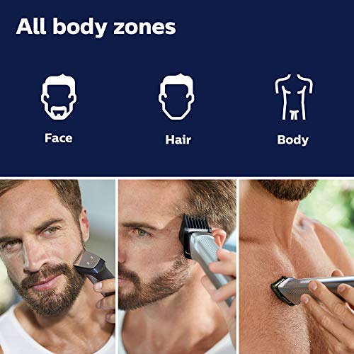 Philips Norelco Multigroomer All-in-One Trimmer Series 7000, 23 Piece Mens Grooming Kit, Trimmer for Beard, Head, Body, and Face, NO Blade Oil Needed, MG7750/49