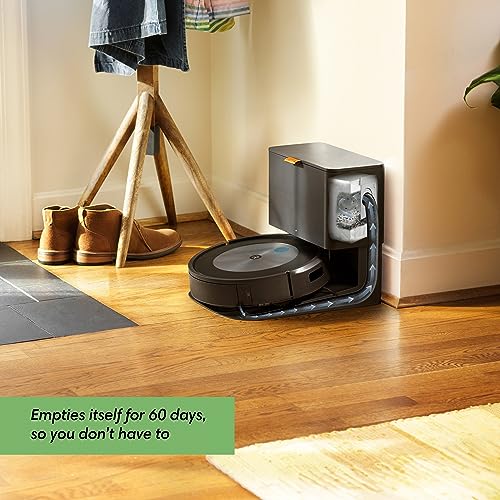 iRobot Roomba j7+ (7550) Self-Emptying Robot Vacuum – Uses PrecisionVision Navigation to Identify & Avoid Objects Like Socks, Shoes, & Pet Waste, Smart Mapping, Self-Empty for Up to 60 Days