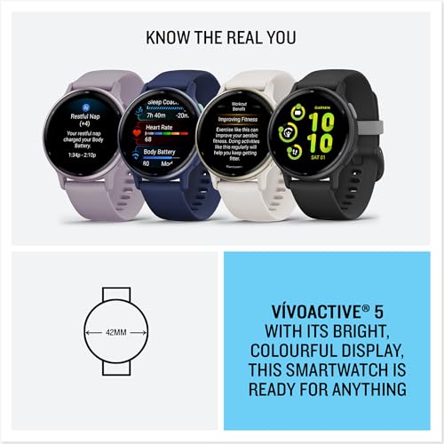 Garmin vívoactive 5, Health and Fitness GPS Smartwatch, AMOLED Display, Up to 11 Days of Battery, Orchid