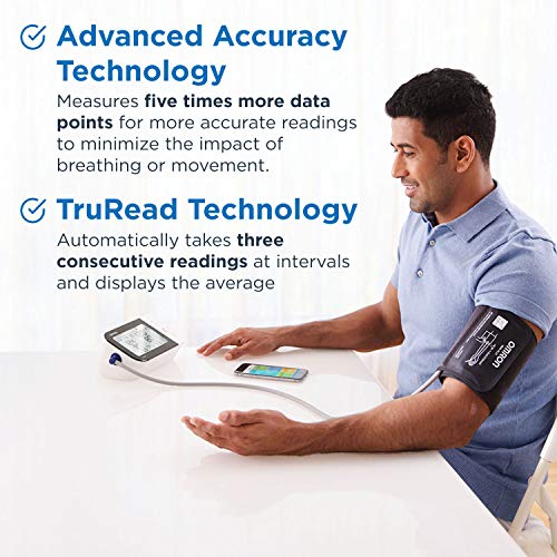 OMRON Platinum Blood Pressure Monitor, Upper Arm Cuff, Digital Bluetooth Blood Pressure Machine, Stores Up To 200 Readings for Two Users (100 readings each)