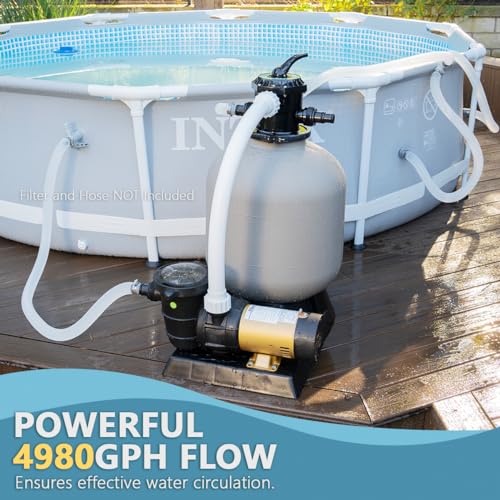 XtremepowerUS 1.5HP Variable 2-Speed Swimming Pool Pump High Flow Above-Ground Swimming Pump Strainer w/ Slip on Fitting