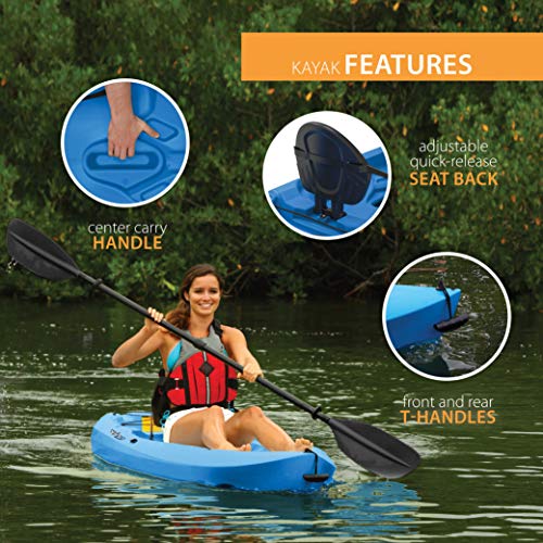 Lifetime Lotus Sit-on-Top Kayak with Paddle, Blue, 8'