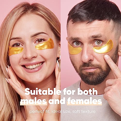 LE GUSHE Under Eye Mask & Under Eye Patches (20 Pairs) - Gold Eye Mask with Collagen & Amino Acid, Cooling Eye Care for Wrinkles, Puffy Eyes & Dark Circles, Brightening Skincare