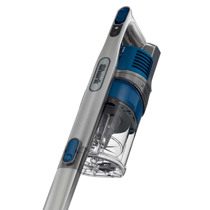 Shark UZ365H Anti-Allergen Pet Plus Cordless Stick Vacuum Self-Cleaning BrushRoll, PowerFins, Crevice Tool, Upholstery Tool, 40min Runtime, Silver/Blue (Renewed)