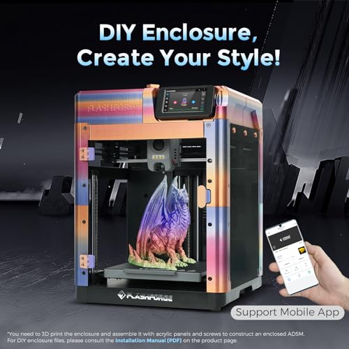 FLASHFORGE Adventurer 5M 3D Printer with Fully Auto Leveling, Max 600mm/s High Speed Printing, 280°C Direct Extruder with 3S Detachable Nozzle, Core XY All Metal Structure, Print Size 220x220x220mm