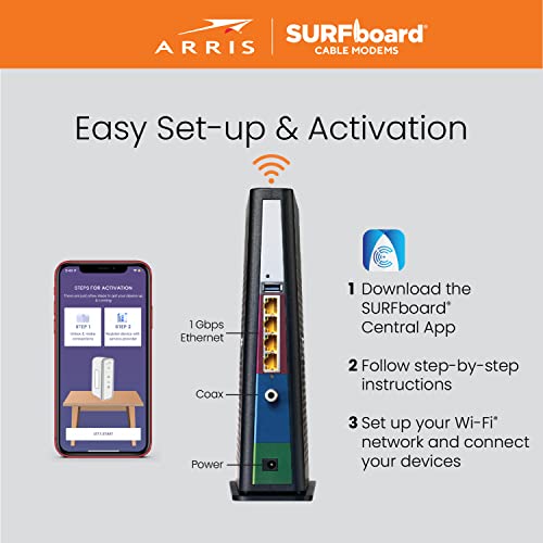 ARRIS SURFboard SBG8300 DOCSIS 3.1 Gigabit Cable Modem & AC2350 Wi-Fi Router , Comcast Xfinity, Cox, Spectrum & more, 1 Gbps Max Internet Speeds , 4 OFDM Channels