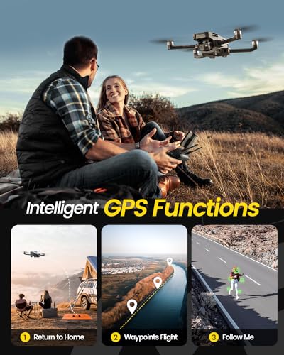 Holy Stone HS720G 2-Axis Gimbal Drones with 4K EIS Camera, 2 Batteries 52-Min Flight Time, Brushless Motors, GPS Auto Return, Video Transmission, Mini Foldable Drone for Beginners Adults