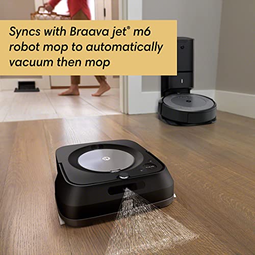 iRobot Braava Jet m6 6113 Ultimate Robot Mop - Wi-Fi Connected, Precision Jet Spray, Smart Mapping, Compatible with Alexa, Ideal for Multiple Rooms, Recharges and Resumes, Graphite