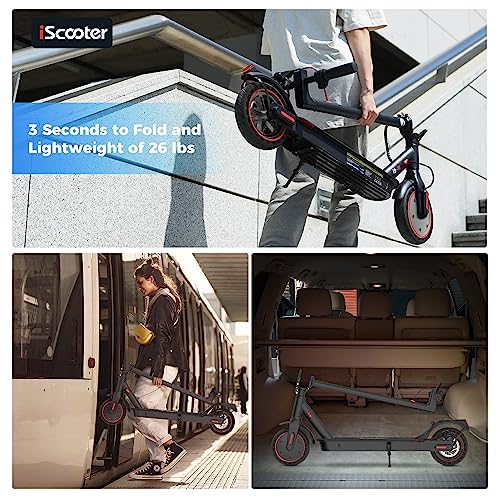 iScooter i9 Electric Scooter Adults and Teenages, 15.6 MPH, 18 Miles Range, 8.5'' Solid Tires, 350W Foldable and Cruise Control Escooter with Double Braking System and APP