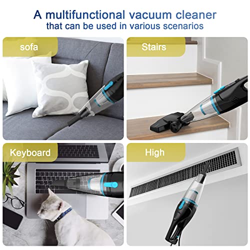 TC-JUNESUN 400W Corded Stick Vacuum Cleaner with Handheld, HEPA Filter, Portable for Hard Floors, Curtains, Sofa, Pet Hair