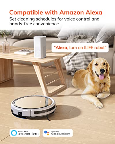 ILIFE V5s Pro Robot Vacuum and Mop Combo, Slim, Automatic Self-Charging Robot Vacuum Cleaner, Daily Schedule, Ideal for Pet Hair, Hard Floor and Low Pile Carpet