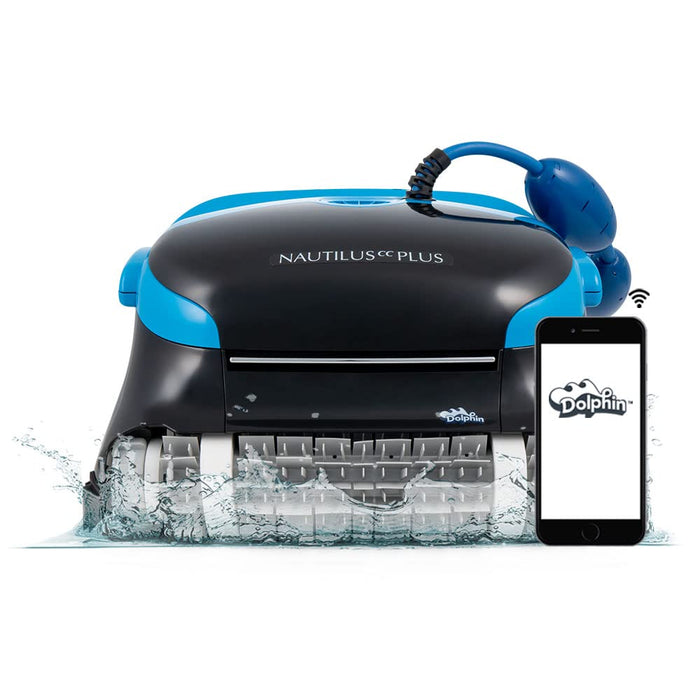 Dolphin Automatic Robotic Pool Vacuum Cleaner, Wall Climbing Scrubber Brush, Smart Navigation, Ideal for In-Ground Pools up to 50 FT in Length - Nautilus CC Plus Wi-Fi