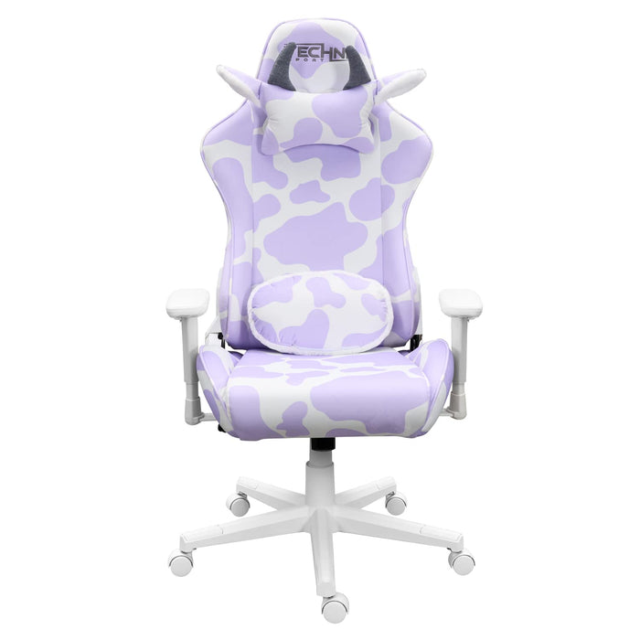 Techni Mobili Sport19.75 Modern Fabric Gaming Chair in Lavender Purple/White