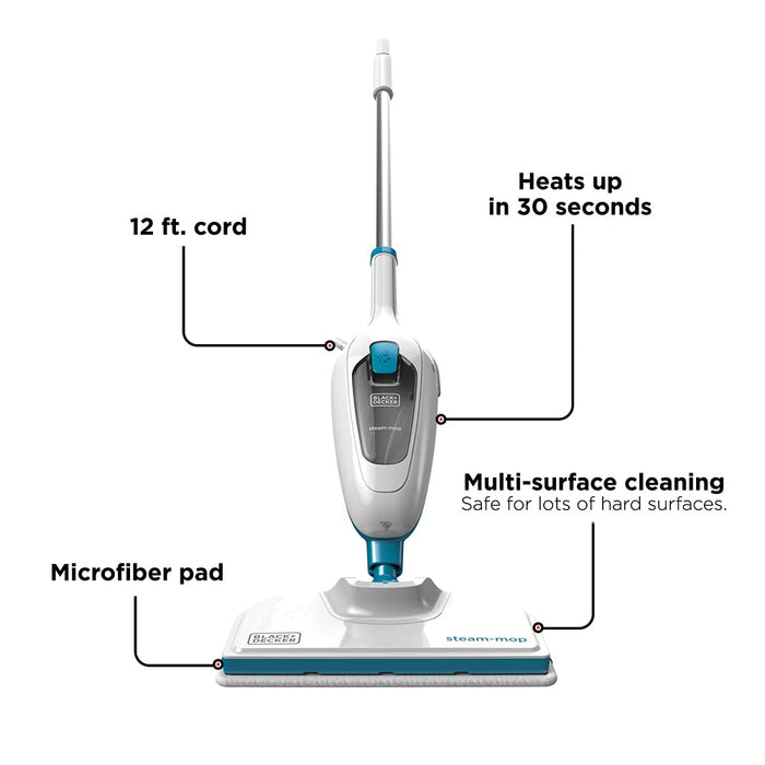 BLACK+DECKER Steam Mop, White (HSM13E1)