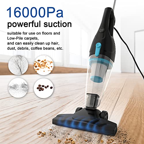 TC-JUNESUN 400W Corded Stick Vacuum Cleaner with Handheld, HEPA Filter, Portable for Hard Floors, Curtains, Sofa, Pet Hair