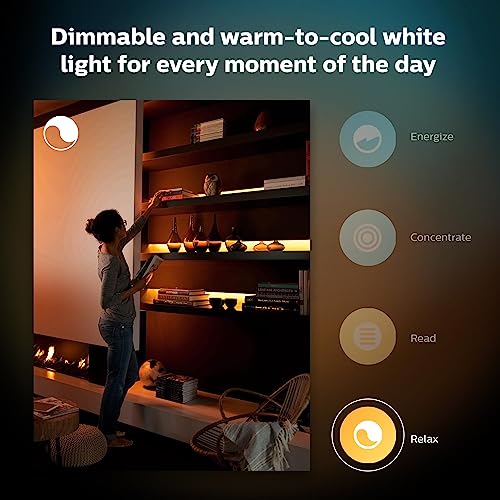 Philips Hue Indoor 6-Foot Smart LED Light Strip Plus Base Kit - Color-Changing Single Color Effect - 1 Pack - Control with Hue App - Works with Alexa, Google Assistant and Apple HomeKit