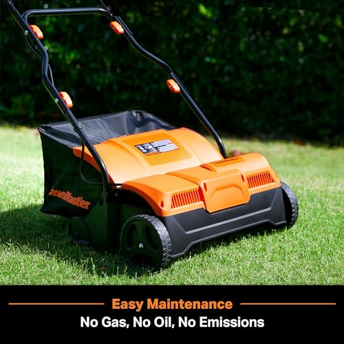 LawnMaster GVB1316 Electric 16” 13 Amp Dethatcher and Scarifier with 12 Gallon Collection Bag